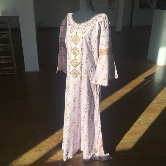 Lavender/Brown/Gold Maxi Dress/Chemise - Picture 9 of 9